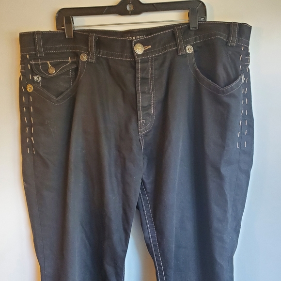 MEK USA DNM OAXACA BOOTS CUT BLACK WITH GOLD JEANS SIZE 42X34 - Picture 3 of 13